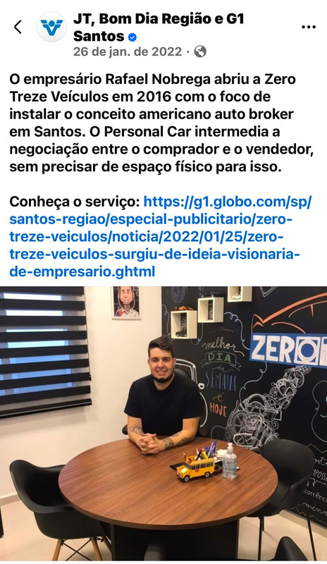 Matéria do G1 Santos sobre Rafaél Souza